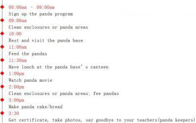 Timeline of One Day Panda Program